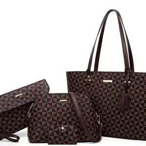 New 4 Piece Brown and Black Purse SET
