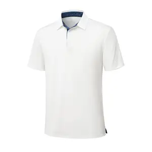 Alimens&Gentle Men's Inner Printed Collar Polo Shirt – Soft Breathable Cotton, Comfortable Short Sleeve Casual Fit, Classic Collared Shirt for Work, Golf, Travel & Everyday Wear