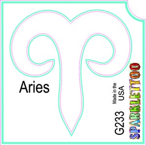212 MAIN Ruby Red Glitter Print Tattoo Stencil - G233-2, 1.5x2.3x2.3 in, 2-Ply Paper Aries Zodiac Theme Design, FDA Safe Male Costume Accessory, Pack of 100, Aries Sign