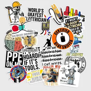 Sticker Pack 20 pcs Electrician Trade Stickers, Power Tools Vinyl Decals