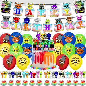 Incredibox Sprunki Birthday Party Decoration Tableware Set Balloon Banner for Kids Baby Shower Party Favors Halloween Supplies