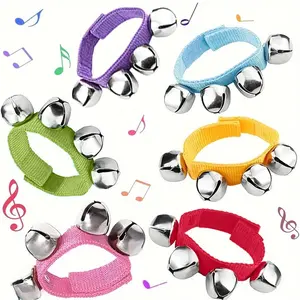 Wrist Band Jingle Bells, 2 Counts Wrist Bells Ankle Bells, Rhythm Instrument Percussion Party Favors Wristband Bells, Jingle Bell Musical Instruments for Christmas Party