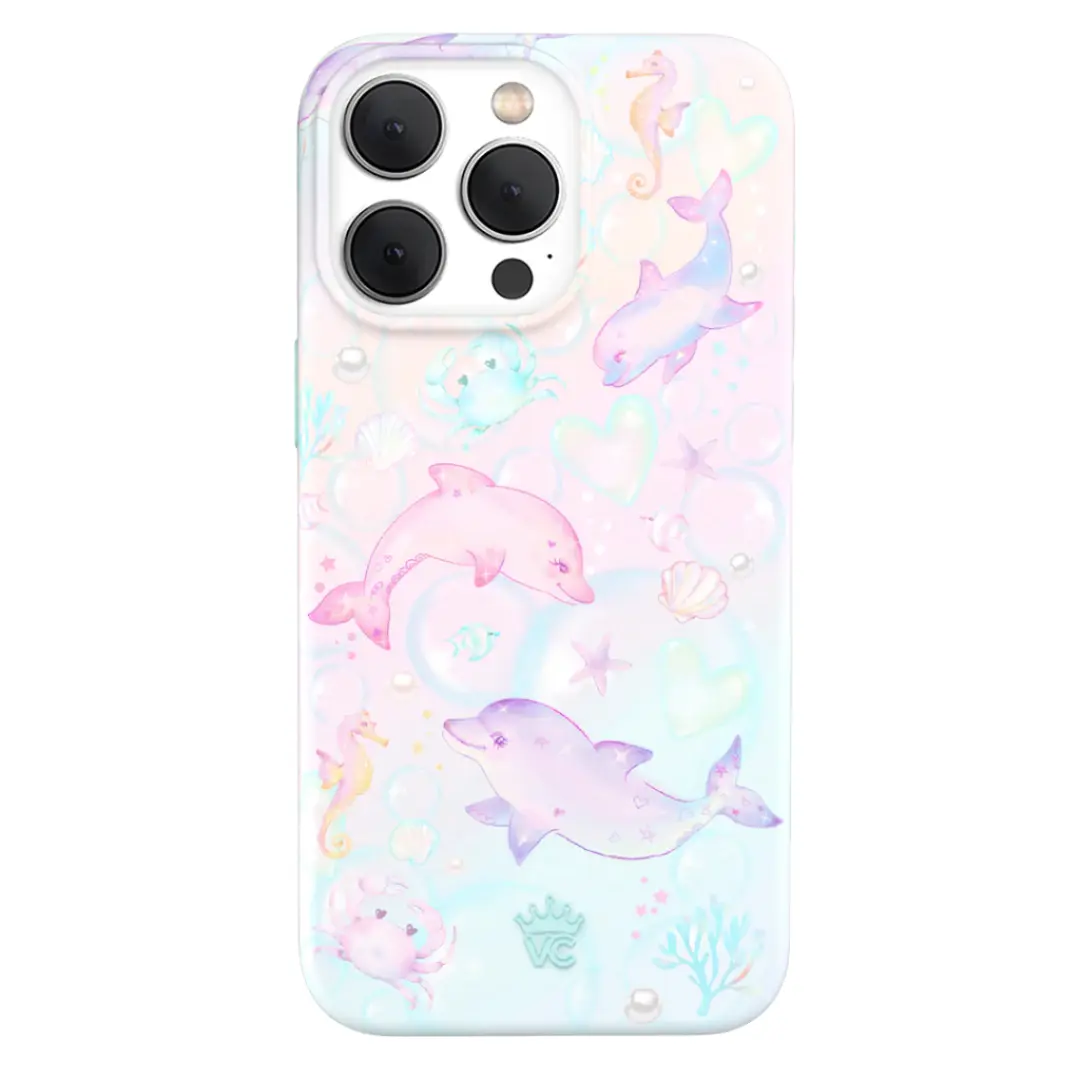Velvet Caviar Aqua Angels iPhone Case - Cute Stylish Girly Phone Aesthetic Smartphone Cover with Shockproof Protection, Soft TPU Bumper, Vivid Art Stays Fresh, Magnetic Grip Ready