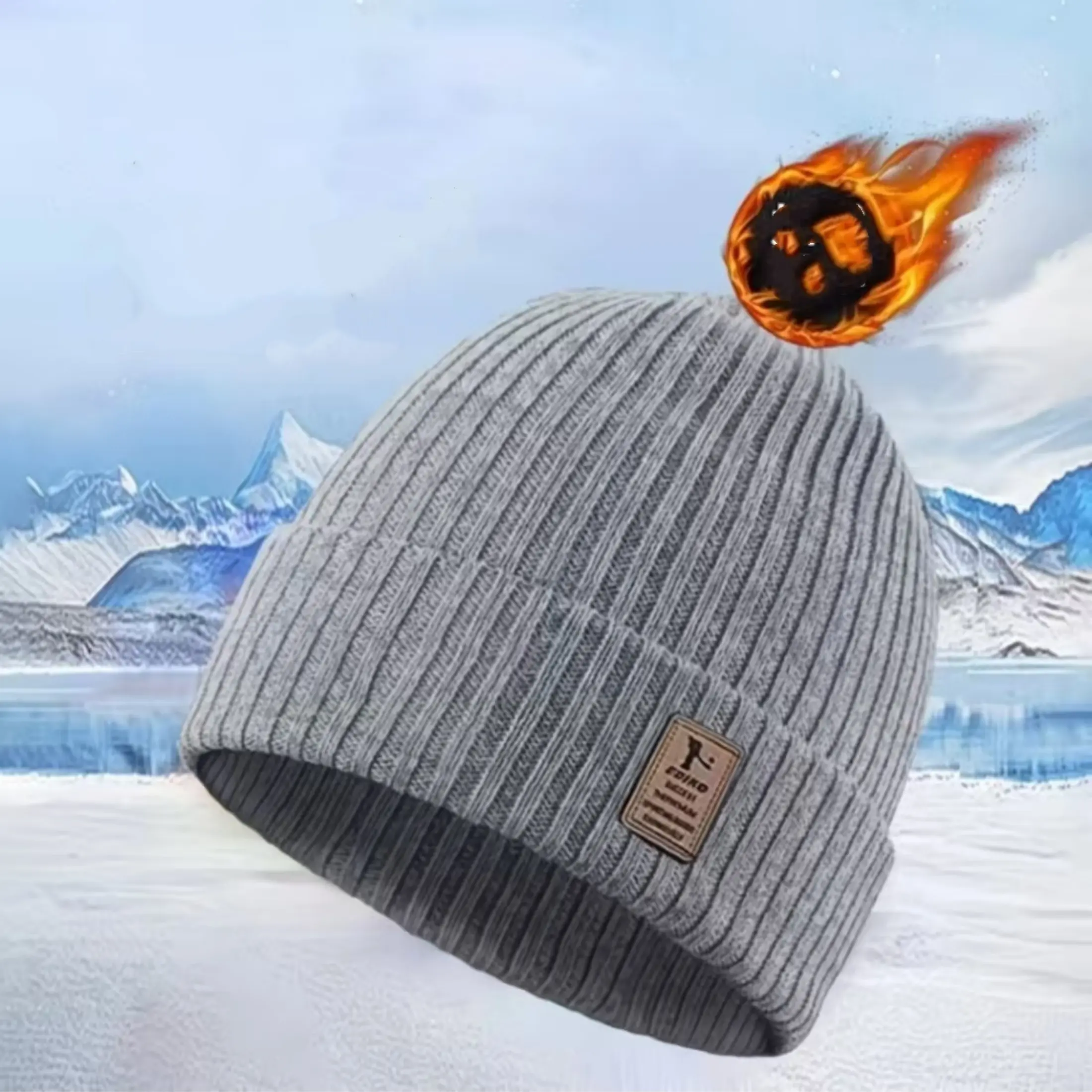 Thermal Lined Winter Beanie for Men & Women, Classic Ribbed Knit Casual Hat, Soft, Stretchy & Windproof for All-Day Comfort, Men's Accessories