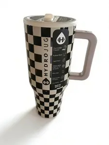 HYDROJUG Rodeo 40oz Black & White Plaid Pattern Limited Edition Insulated Stainless Steel Water Bottle for Travel Hydration portable.Anywhereمسلمlys disponibles
