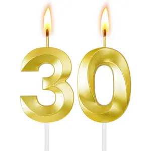30th Birthday Candles for Cake,Birthday Decorations for Him Her,Number Candles for Cake Toppers Party Anniversary (30)