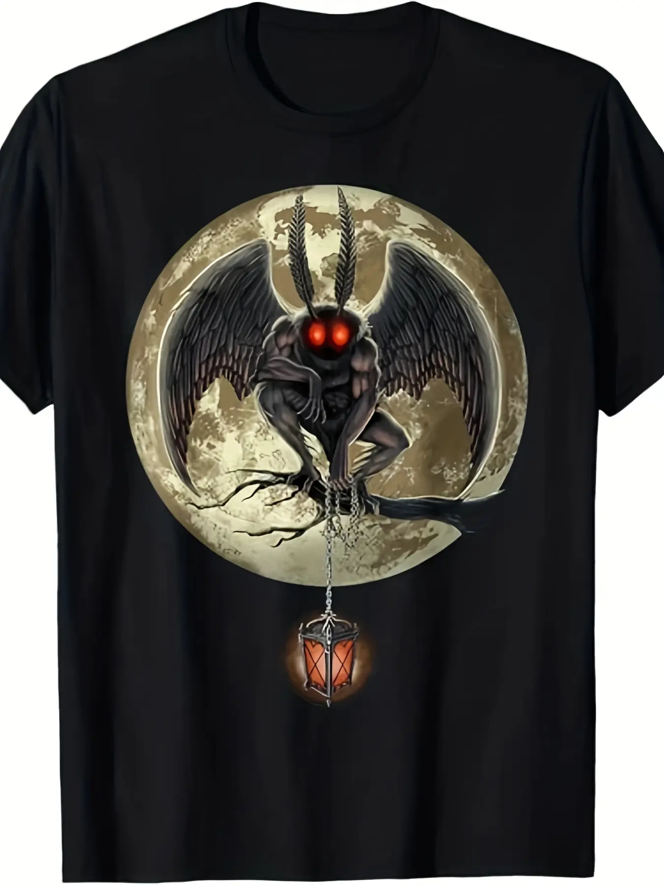Men'S Mothman Cryptozoology Cryptid Graphic T-Shir unisex soft cotton short sleeve t shirt, vintage graphic casual tee for men women teens, perfect birthday holiday gift for camping travel gym daily street  wear