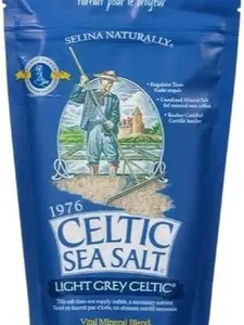 Selina Naturally Celtic Sea Salt Light Grey 8 oz Pure Flavorful Cooking Salt US Ambient Gluten-Free Vital Mineral Blend