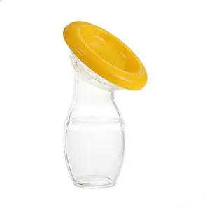 Silicone Breast Pump & Silicone Lid 5oz/150ML, Breastfeeding Accessory, Breast Milk Collector, BPA-Free, Easy Clean, Portable Design, Travel