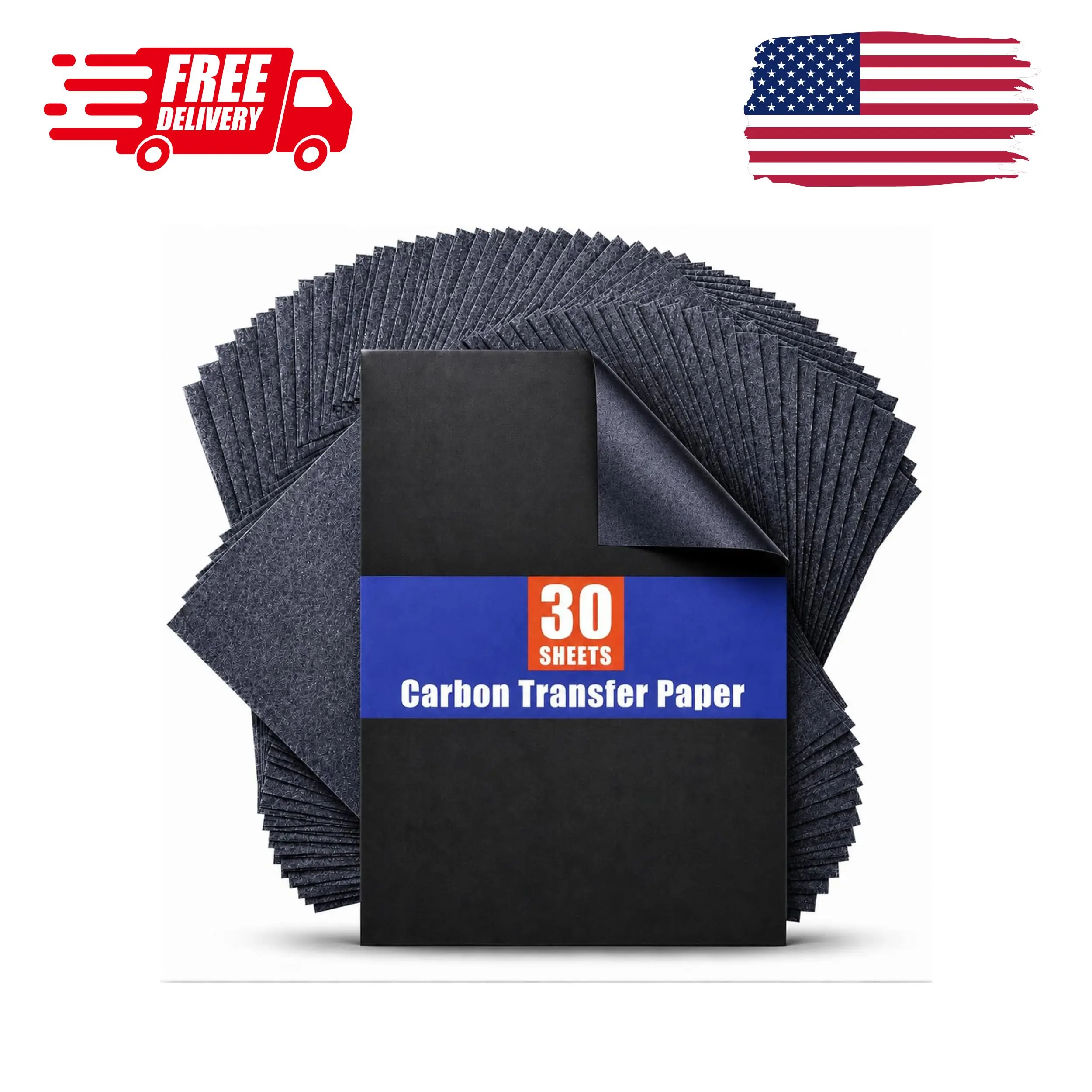 Carbon Paper for Tracing Graphite Transfer-Paper - 30 Pcs Black
