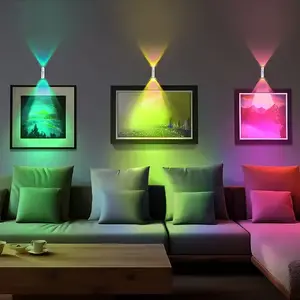 3-4PCS RGB Color-Changing Cat's Eye Motion, USB- Smart Spotlight with Sensor, RGB Color Modes & Dimming, Easy Installation for Bedroom, Stairs, Wardrobe, Motion Sensor Wall Light - Modern White Design night light