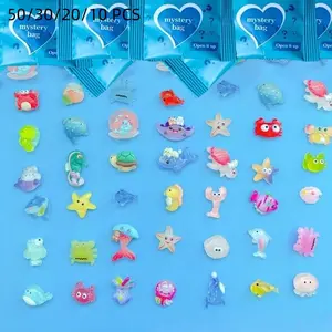 50/30/20/10pcs Resin Ocean Animal Figurines Set, Animal Resin Models, Cute Animal Design, DIY Decor Accessories, Decorative Piece for Party & Holiday Decoration, Random Duck and Turtle Mix Pack