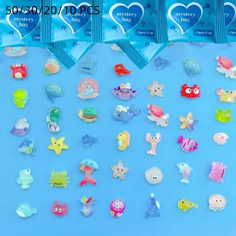 50/30/20/10pcs Resin Ocean Animal Figurines Set, Animal Resin Models, Cute Animal Design, DIY Decor Accessories, Decorative Piece for Party & Holiday Decoration, Decorations And Ornaments, Random Duck and Turtle Mix Pack