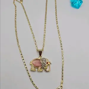 Elephant beautiful chain gold-plated