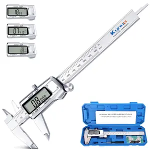 Digital Caliper, Caliper Measuring Tool, Micrometer Dial Vernier Caliper with Large LCD Screen, Full Turn Off, Stainless Steel,  from Inch Metric Fraction (6Inch/150MM)
