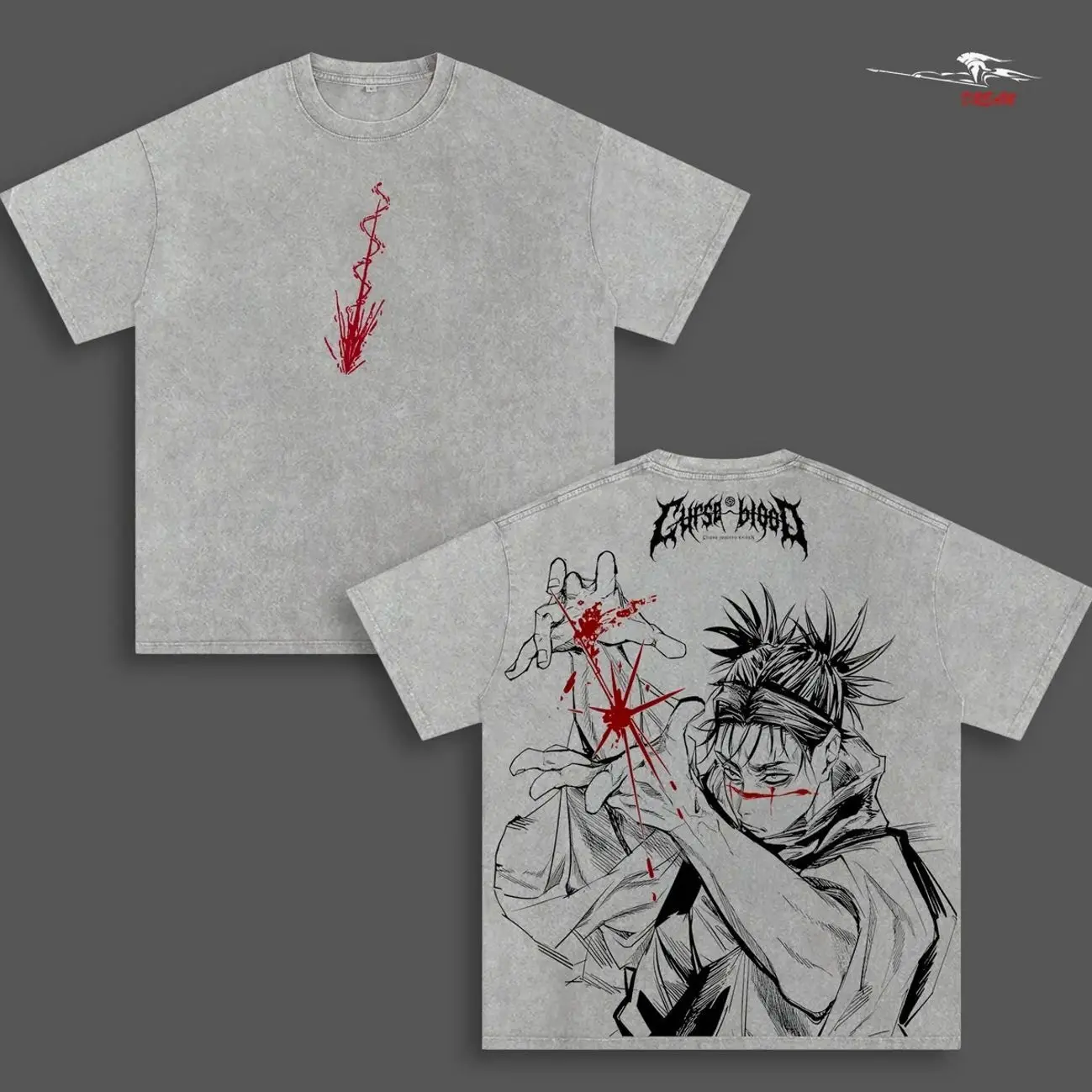 Choso Kamo - Jujutsu Kaisen Anime Double Printed Vintage Washed Tee Unisex Oversize Anime Manga Washed Heavyweight Cotton T-shirt 1RK