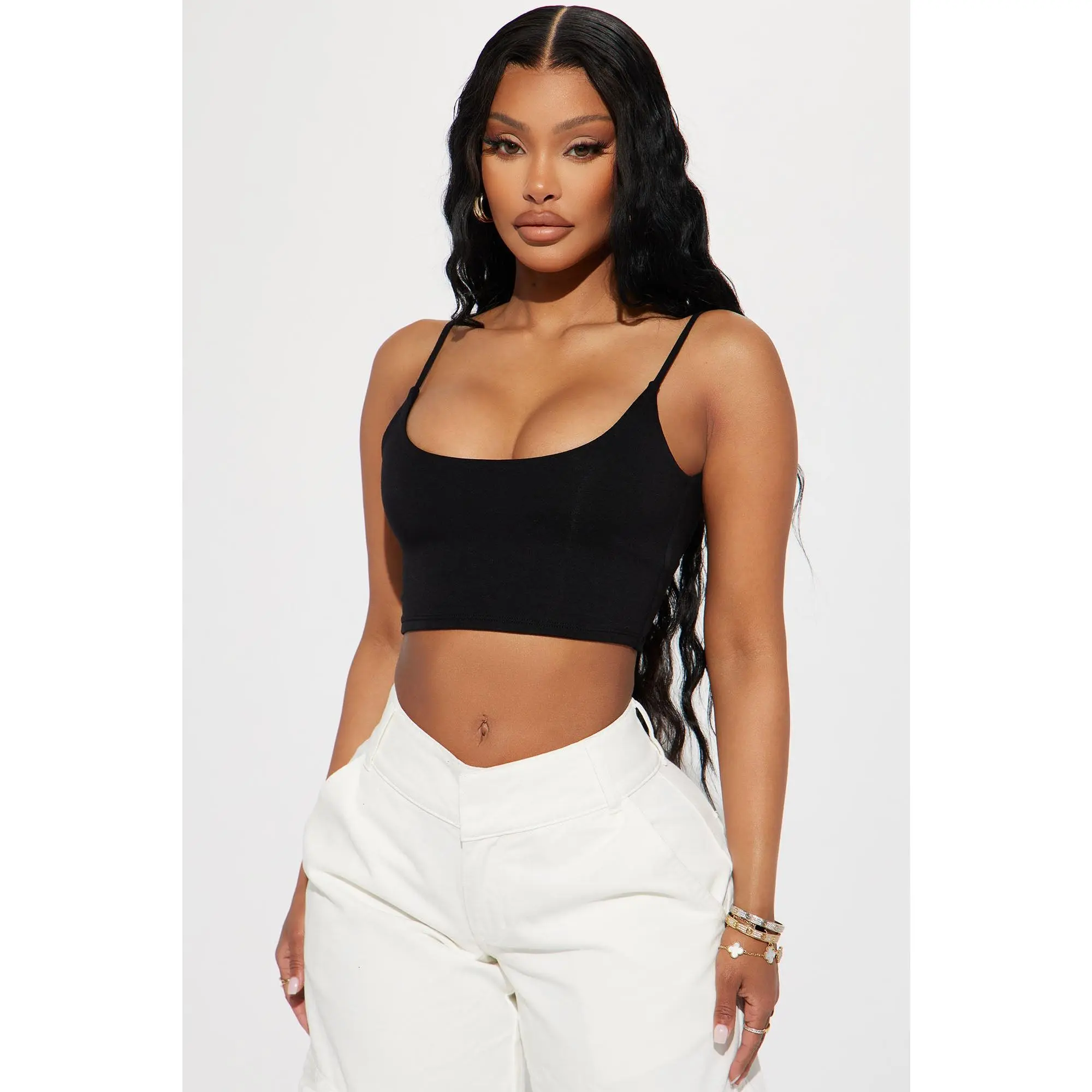 Keep It Low Key Crop Top - Black