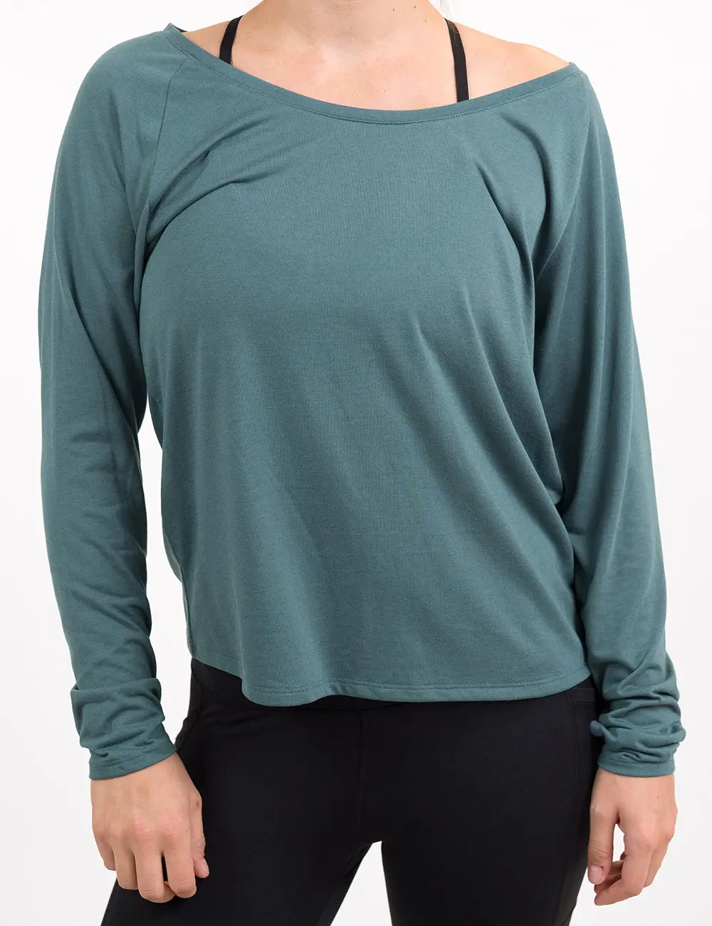 C V G Women's Comfy Longsleeves Slouchy Off-the-Shoulder Top - Fit Tshirt with Thumb Holes in Ultra-Soft Casual Fabric