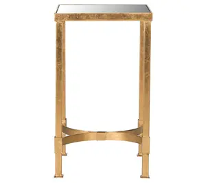 Safavieh Halyn Gold Leaf Mirror Top End Table