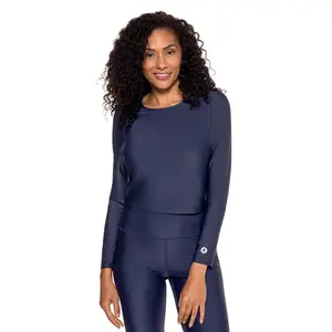 Women's Ocean Drive Cropped Rash Guard | Navy