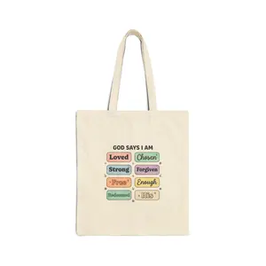 God Says I Am Rainbow Scripture Tote | Christian Faith, Mixed-Font Inspirational
