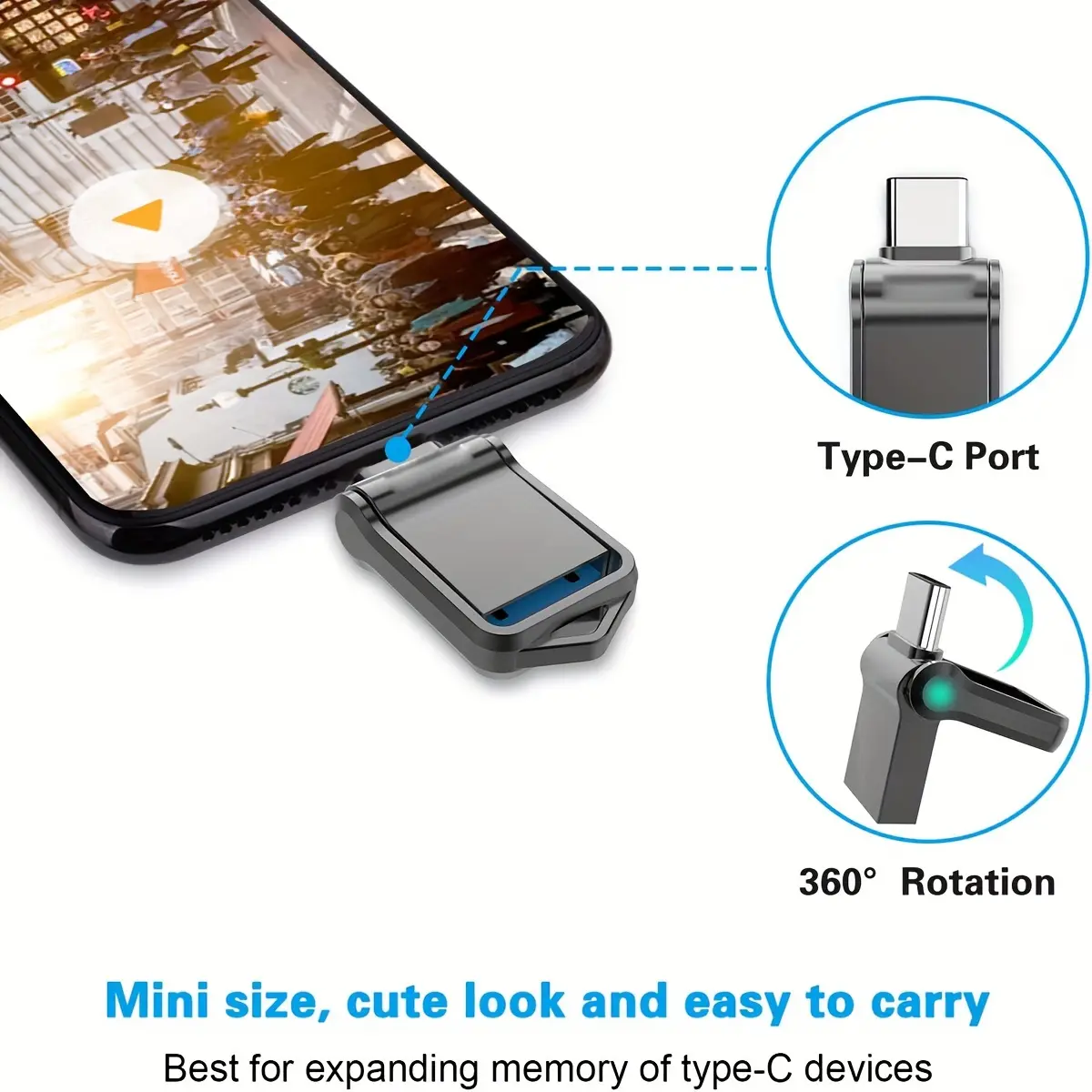 USB C Flash Drive, Type C Dual OTG Metal Thumb Drive 2-IN-1 Jump Drive Memory Stick with Keychain Suitable for USB-C Smartphones, MacBook, Computers and Tablets USB Flash Drives