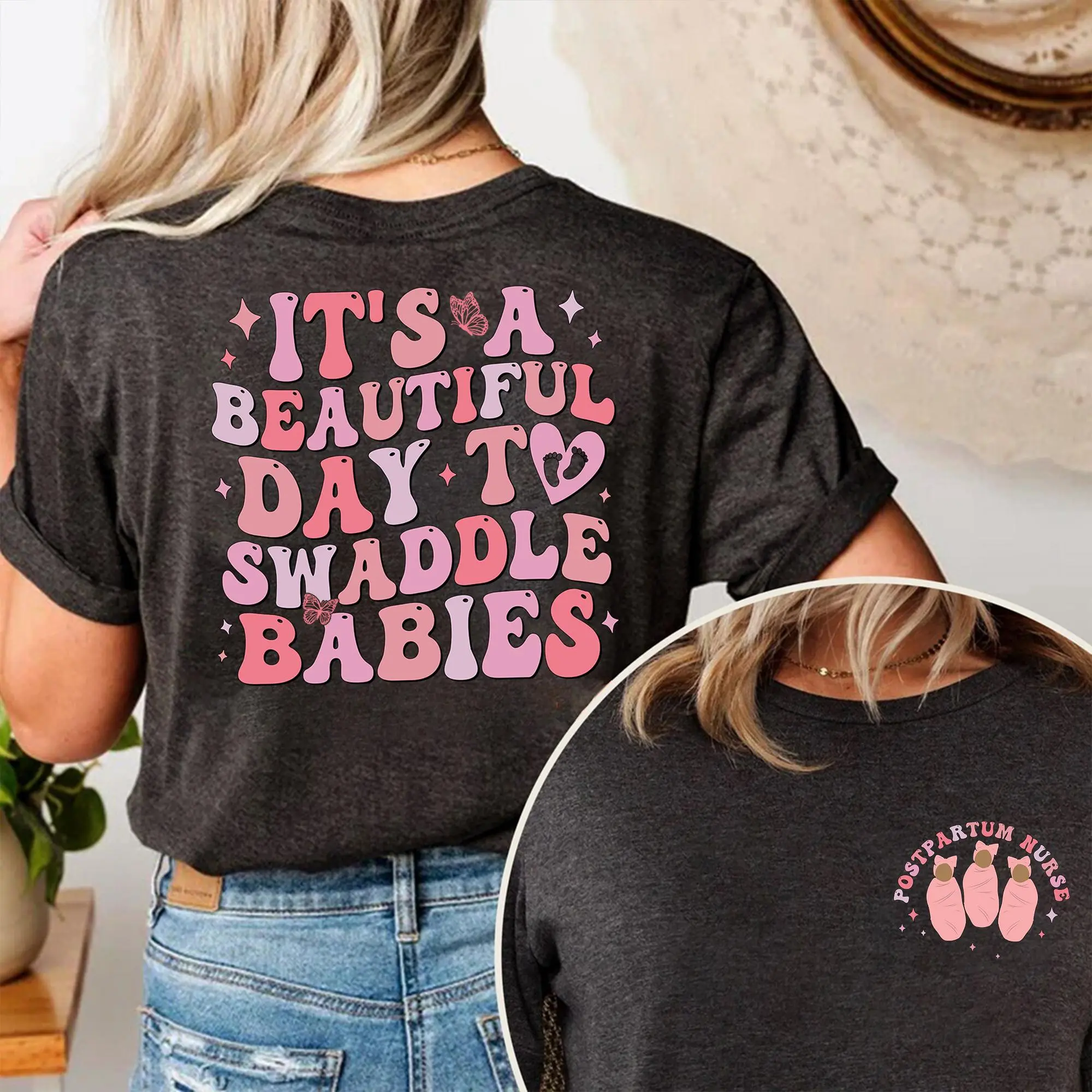 Postpartum Nurse T-shirt, Mother Baby Nurse Shirt, Obstetrics Nurse, Gift For Nurse