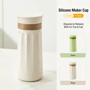 Silicone Ice Cube Mold Cup, Portable Leak-Proof Squeeze Ice Tray Travel Coffee Mug, Summer Juice Smoothie Cup, Stress Relief Outdoor Ice Mold Cup
