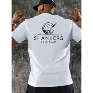 Shankers Golf Team Men's Short Sleeve Performance Polo With Club Ball Emblem Breathable Polyester Regular Fit Summer Golf Shirt For Sports Enthusiasts  funny   graphic tee t shirt