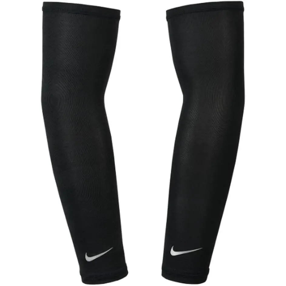 NIKE Unisex Adult Dri-Fit UV Solar Compression Sports Sleeves - 1 Pair Outdoor Arm Sleeves, 88% Polyester 12% Spandex, Machine Washable, Tumble Dry Low, Compression Arm Sleeves