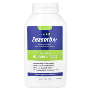 Zeasorb AF, Antifungal Powder with 2% Micronazole Nitrate, 2.5 oz (71 g) | HSA/FSA Eligible