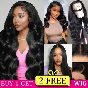 Combo sale [30'+22'+22'] " buy 1 get 3 wig'' 13x4 Body Wave & Straight Lace Front Wigs Human Hair with Baby Hair 180% Density Human Hair Wigs for Black Women