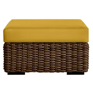 RSH Decor Foam Ottoman Cushion 24 x 24 x 4 for Patio Furniture - Water-Resistant Outdoor Spun Fabric - Yellow