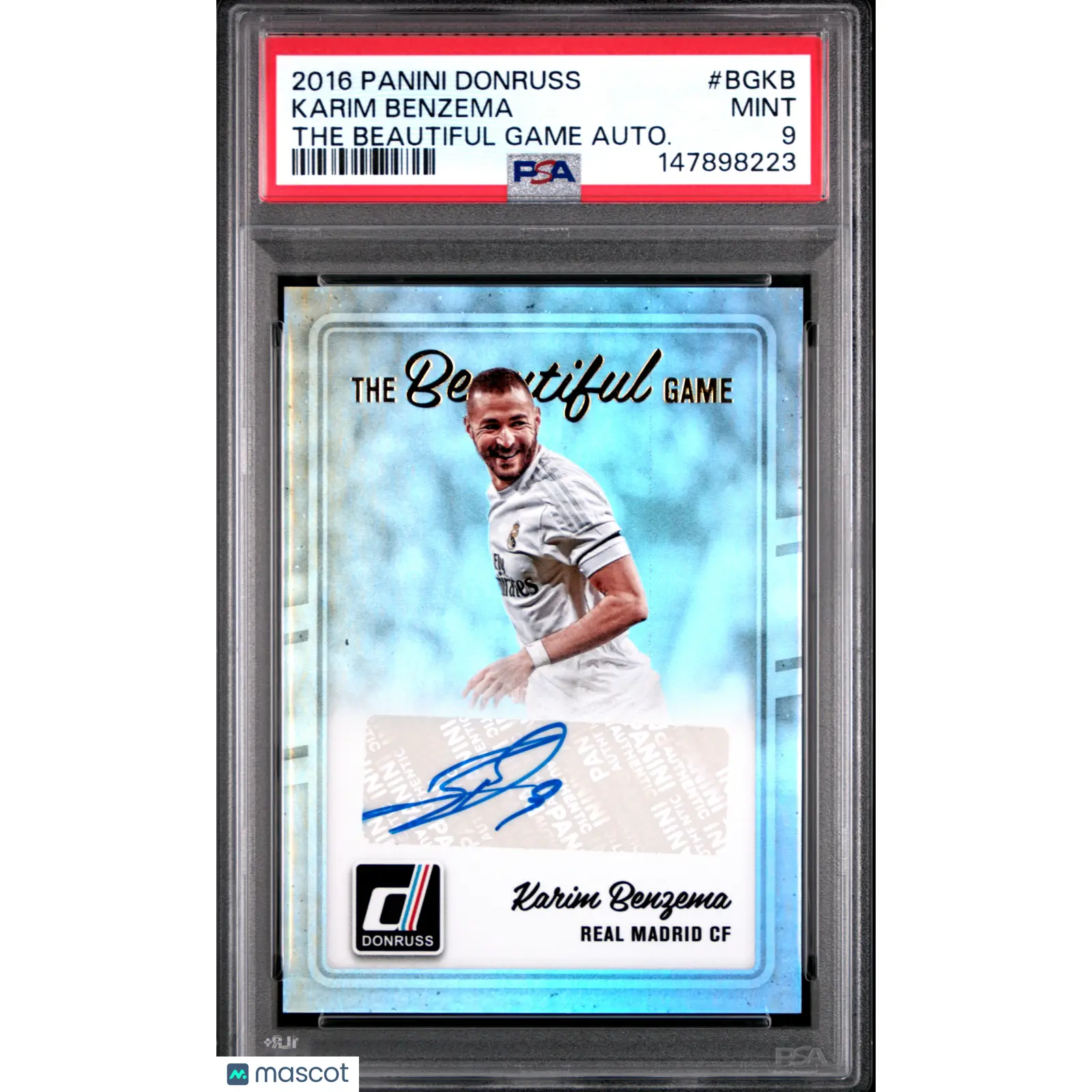 Karim Benzema PSA 9 2016 Panini Donruss The Beautiful Game Autograph #BGKB Autograph