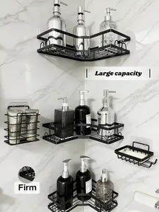5-Pack Stainless Steel Waterproof Shower Caddy, Adhesive Bathroom Wall Organizer for Shower Storage – Bathroom Gadget, Home Supply Accessory