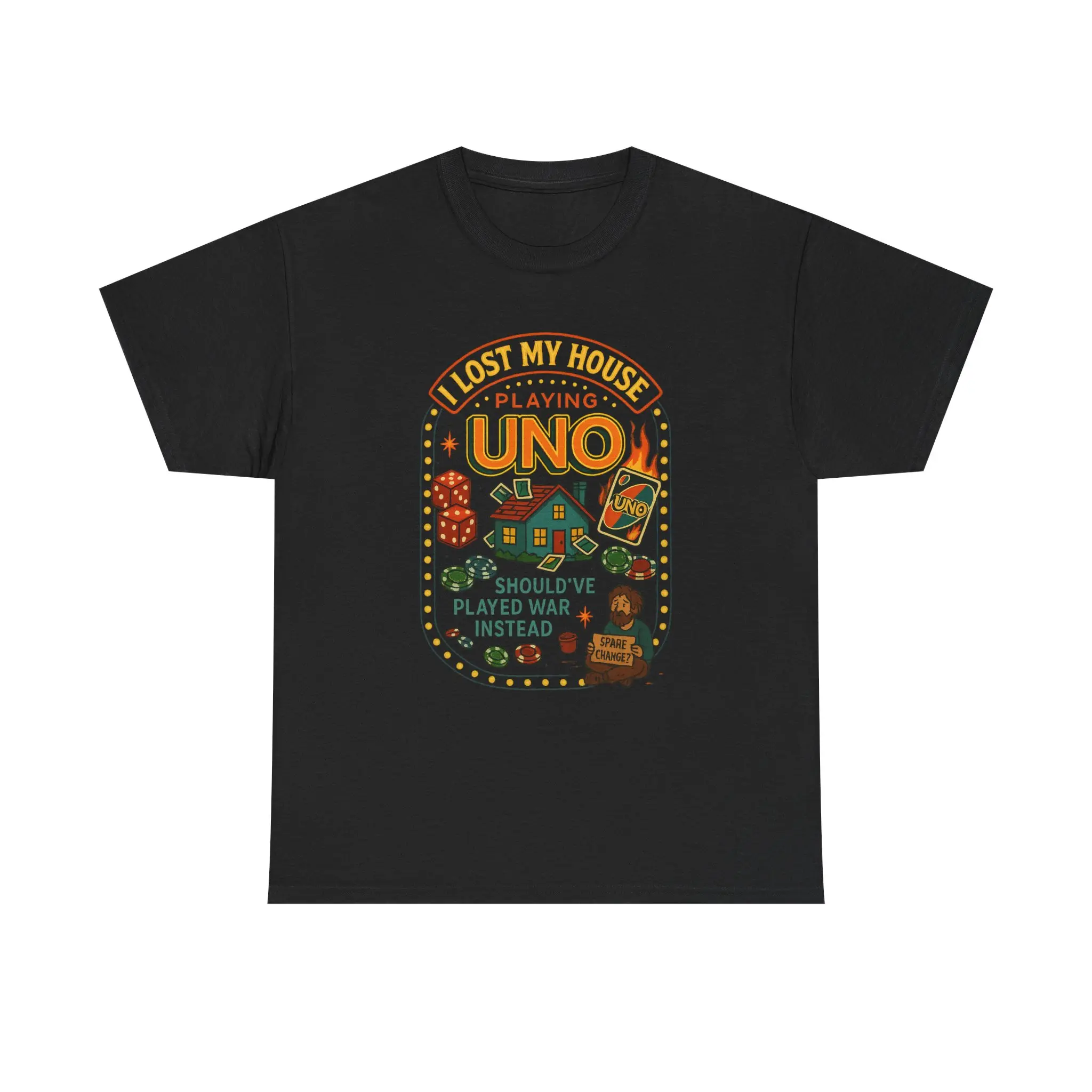 Funny UNO – Casino Neon Parody Tee