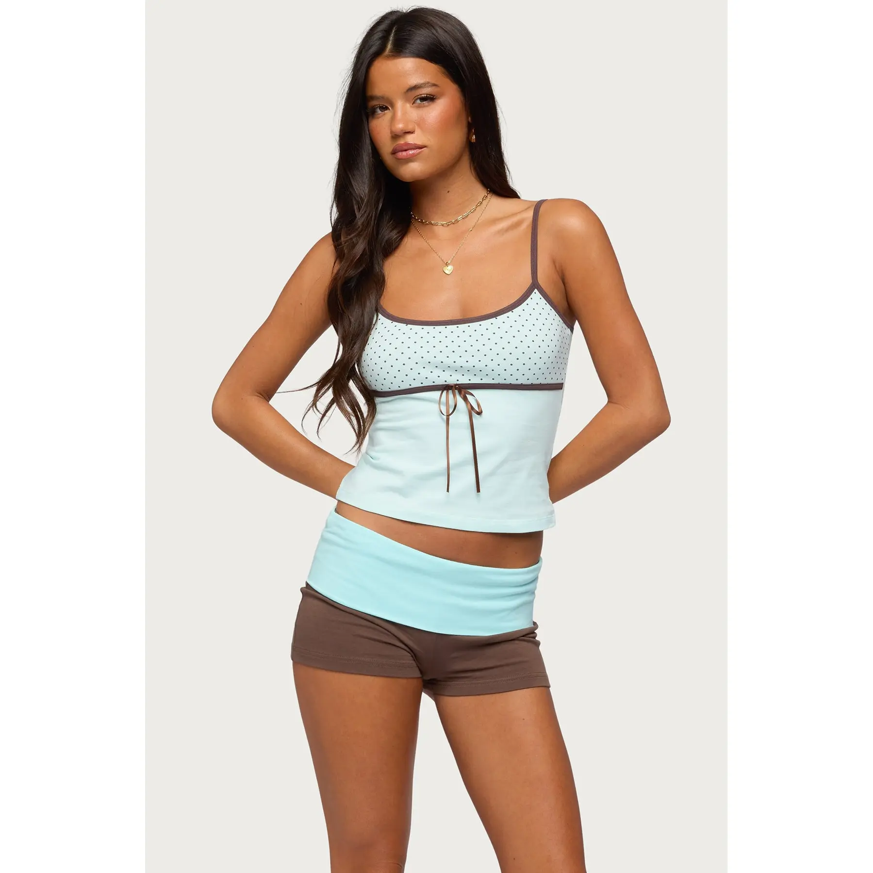 Rhoda Contrast Polka Dot Tank Top