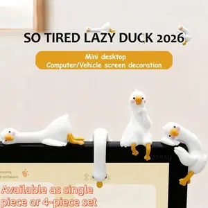 2026 New Lazy Duck Mini Desk Accessories - Cute Duck Ornaments, Cute Duck Design, Work Partner Desktop Decor for Computer Screens, Office & Home, Perfect Birthday/Mother's Day/Father's Day Gifts