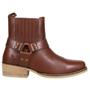 Dingo Mens Black Bart Pull On Square Toe Casual Boots Ankle - Brown