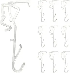 10-Pack 2.5-Inch Rigid Plastic Hidden Valance Clips, Stealth Look Replacement Parts for Horizontal Wood Blinds