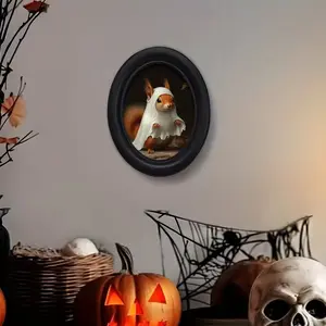 Vintage Art Style Ghost Squirrel Pattern Decorative Home Item, Home Decor Accessory, Perfect for Halloween Christmas Thanksgiving Wall Decoration