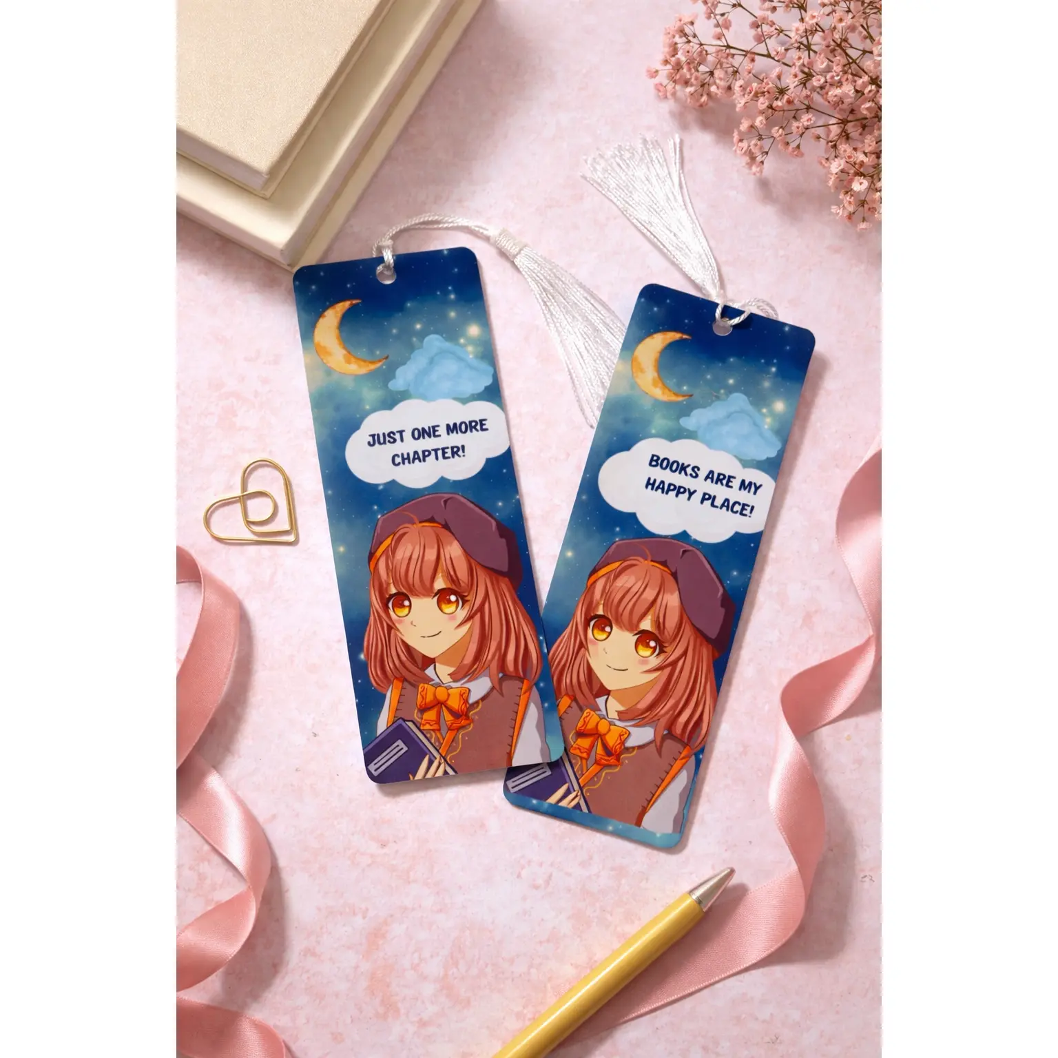 Anime Cute Aluminum Bookmark with Tassel, Book-Inspired Bookmark for Reading Enthusiasts, Book-Inspired Bookmarks