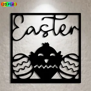 1pc Easter Chick Metal Wall Art,Easter Chick Statue Mural, Ideal Gift for Easter, New Year, Easter Decor Enthusiasts, Rust-Resistant Metal Wall Decor Wall Sculptures, Perfect for Living Room Wall & Garden Fence, Unique Easter Home Decor