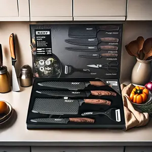 6-Piece Stainless Steel Kitchen Knife Set – Ultra Sharp Blades for Cooking & Boneless Cutting, Dishwasher Safe, Long-Lasting Sharpness, Ergonomic Handle Design