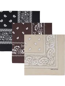 3pc Boho Style Paisley Print Headscarves, Unisex Breathable Fashion Accessories, Ideal for Summer Outdoor Activities, Casual Daily Wear, Breathable Head Wrap