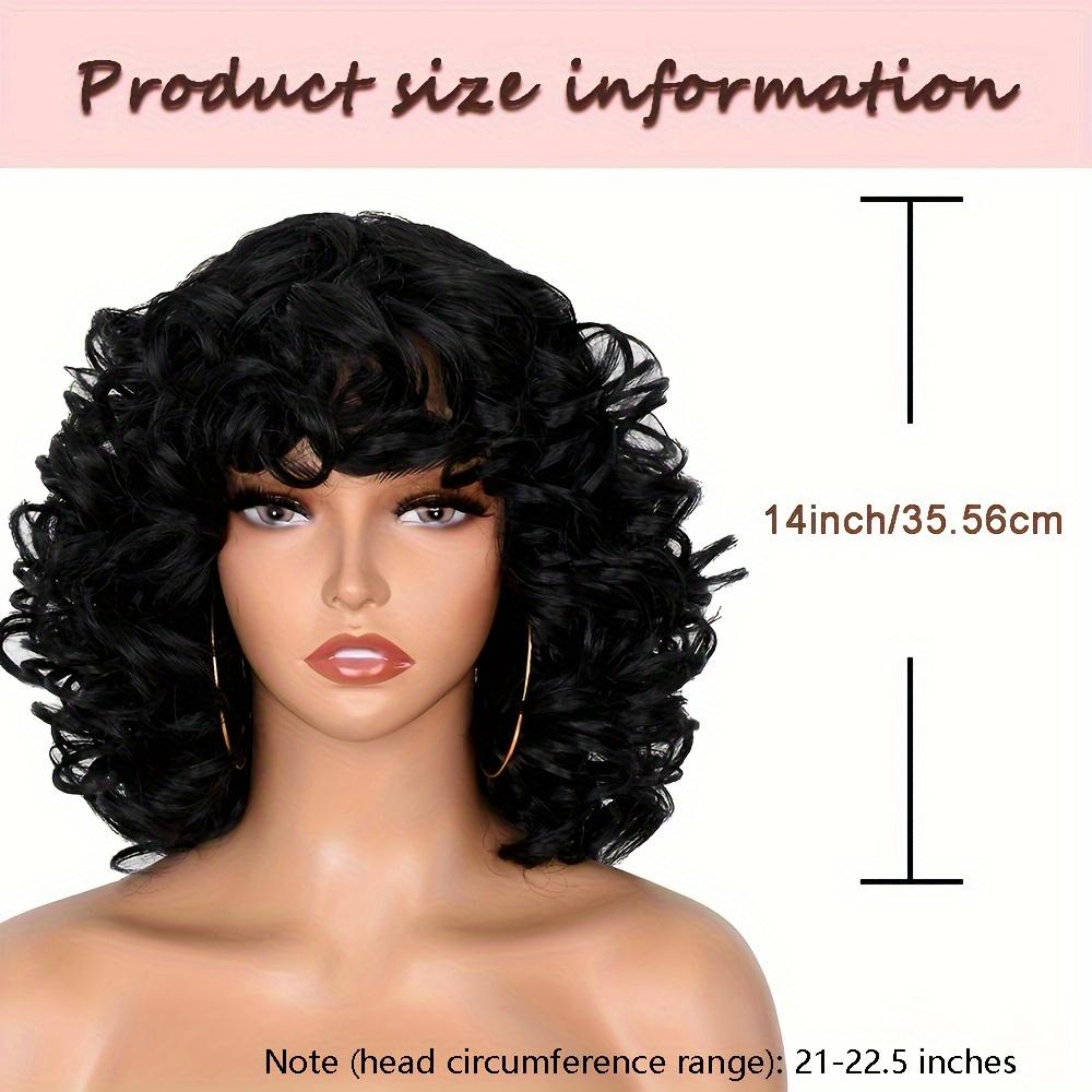 Synthetic Loose Big Curly Wigs - With Bangs For Women - Bouncy Curly Wigs - Short Afro Curly Wigs - For Daily Party Cosplay Halloween Use