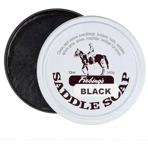 Fiebing's Black Saddle Soap (12 oz)- Leather Cleaner & Conditioner - Soften, Protect, Restore & Renew Leathercraft, Car Seat, Belts, Shoes, Luggage, Furniture, Purses, Boots, Bags, Sports & Horse Gear