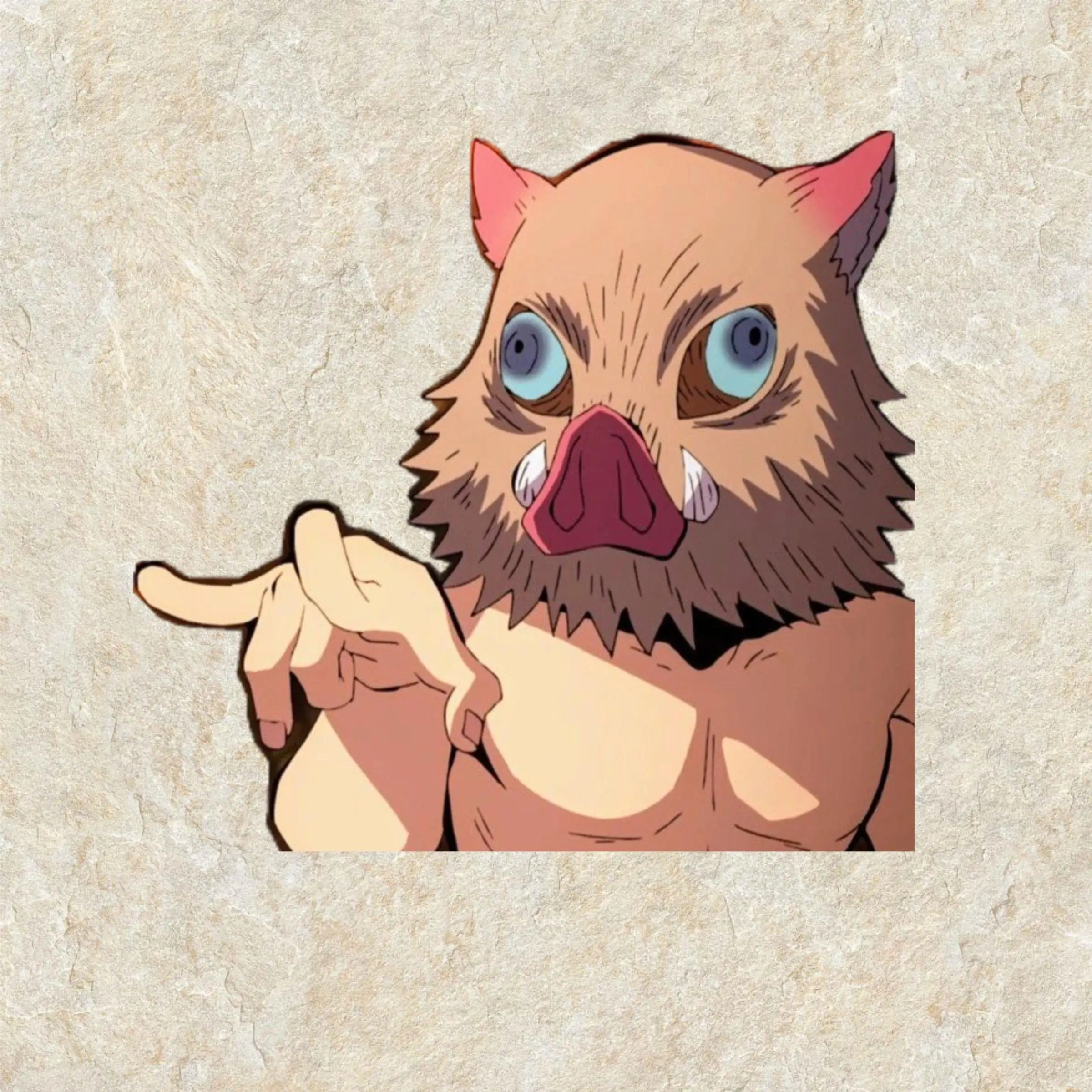 Inosuke Sassy Pose Vinyl Sticker, Kimetsu no Yaiba Meme Boar Mask Attitude Decal, Anime Stickers