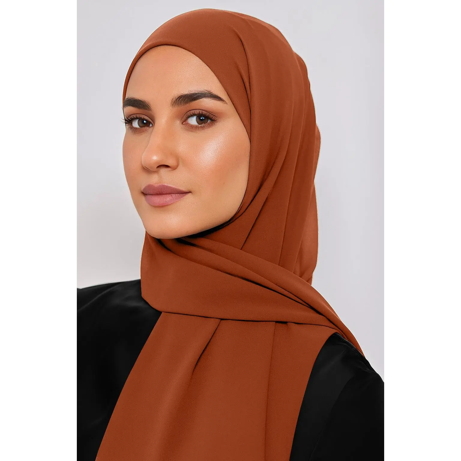 Premium Chiffon Hijab - Brick