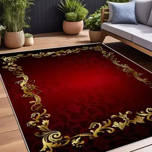 Frame Pattern Area Rug, Floral Pattern Rug, 1 Count Non-slip Soft Floor Mat, Decorative Carpet for Home Living Room Bedroom Kitchen Study Room, Prayer Mats